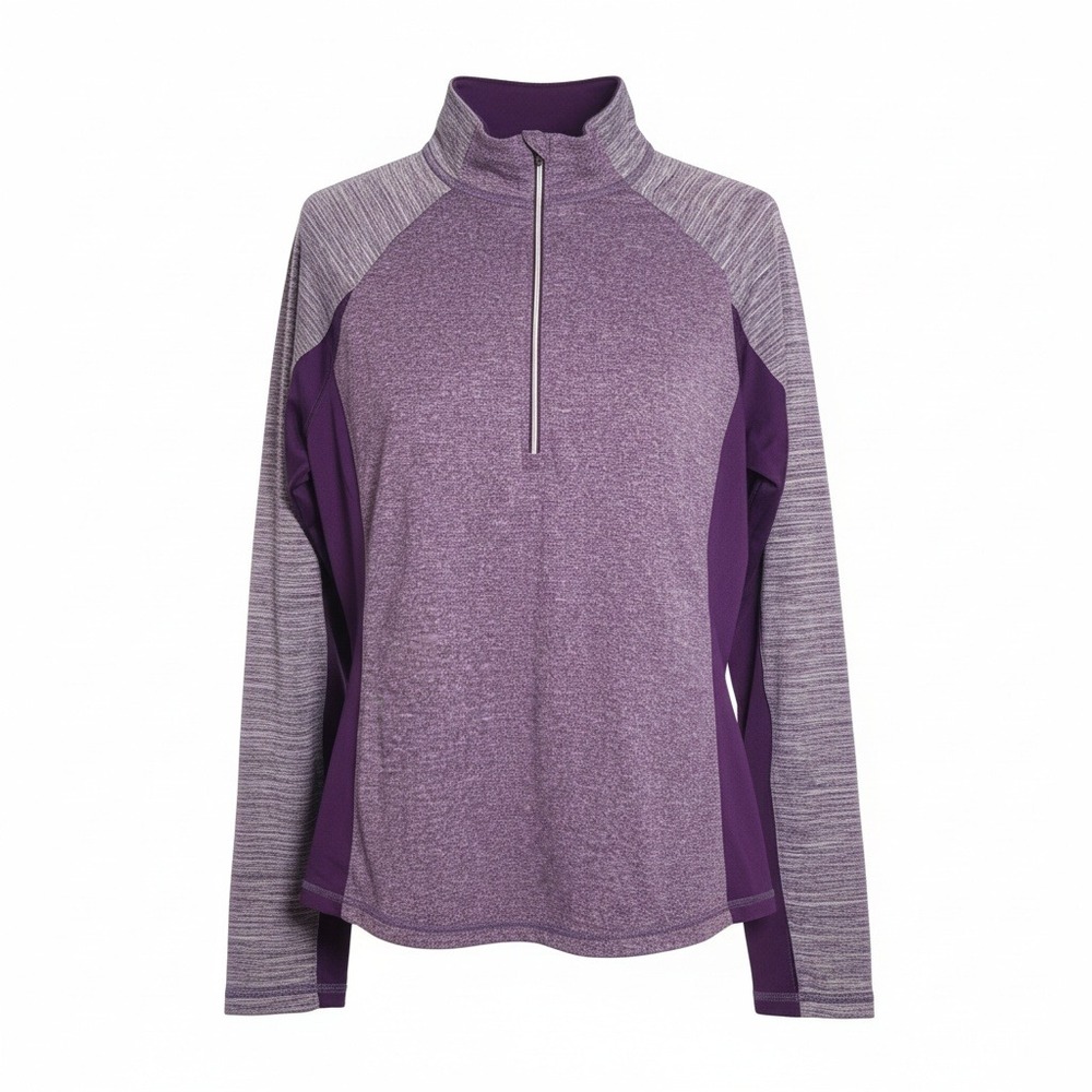 Danskin NOW Purple Performance Quarter Zip Pullover Athletic Top Women XL